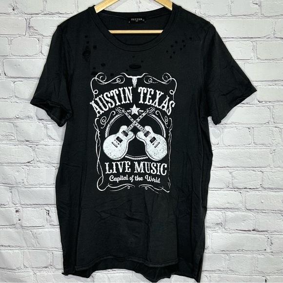 Zutter Tops - Austin Texas Live Music Capital of the World distressed short sleeve T-shirt